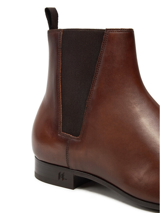 KARL LAGERFELD Kotníková obuv s elastickým prvkem KARL LAGERFELD KL12344 Hnědá