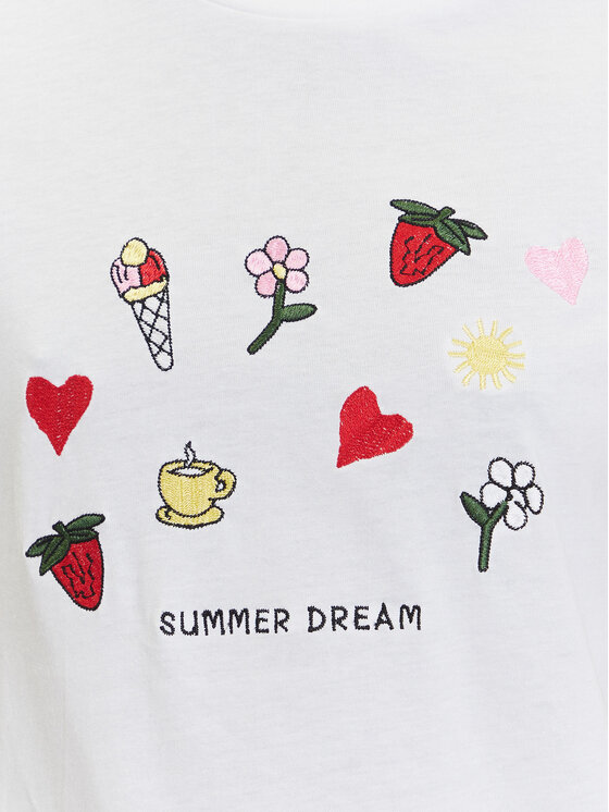 Pieces Pieces Футболка Funly 17160308 Білий Regular Fit