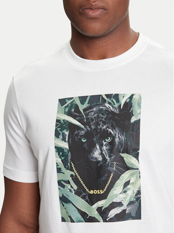 BOSS BOSS Camiseta Te_Animali 50546362 Blanco Regular Fit