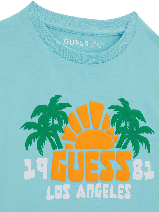 Guess Guess Camiseta N6GI09 K8HM4 Azul claro Regular Fit