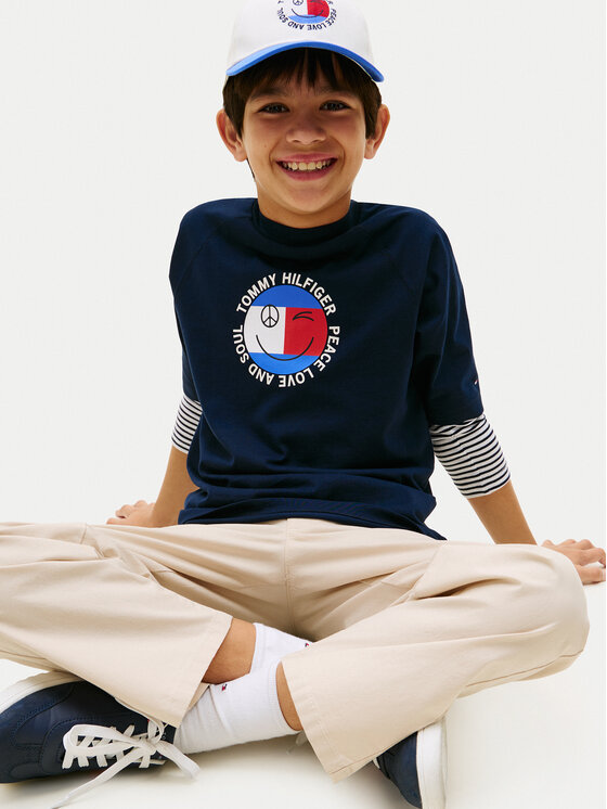 Tommy Hilfiger Tommy Hilfiger Camiseta Smiley Flag KB0KB10269 Azul marino Regular Fit