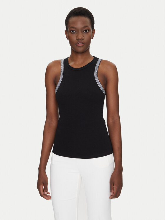 Fracomina Fracomina Top FS25ST2009J401R9 Crna Slim Fit