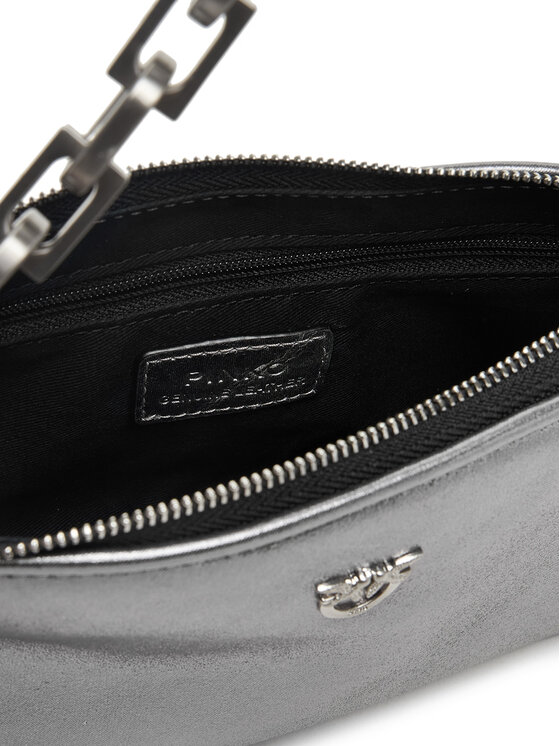 PINKO Kabelka PINKO Half Moon Baguette Mini AI 25-26 PLTT 105069 A2O9 Stříbrná
