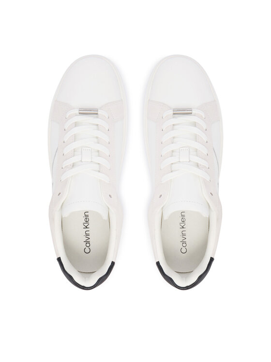 Calvin Klein Tenisice Calvin Klein Classic Cupsole Laceup Tape Lth YM0YM01430 Bijela
