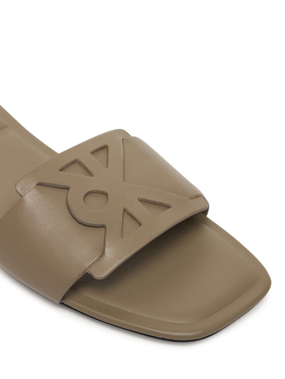 Calvin Klein Papucs Calvin Klein Square Flat Sandal Emblem HW0HW03128 Bézs