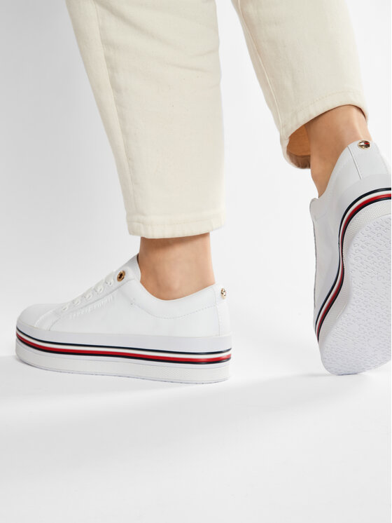 Tommy Hilfiger Zapatillas Tommy Hilfiger Corporate Flatform Cupsole FW0FW05553 Blanco