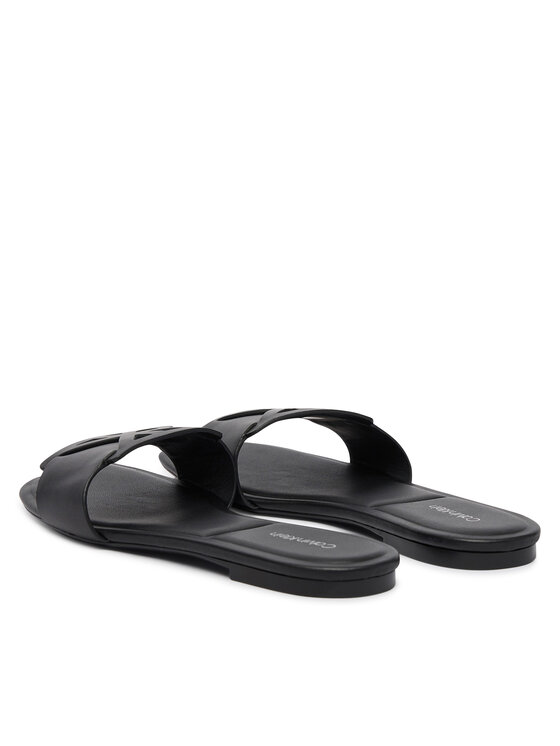 Calvin Klein Παντόφλες Calvin Klein Square Flat Sandal Emblem HW0HW03128 Μαύρο