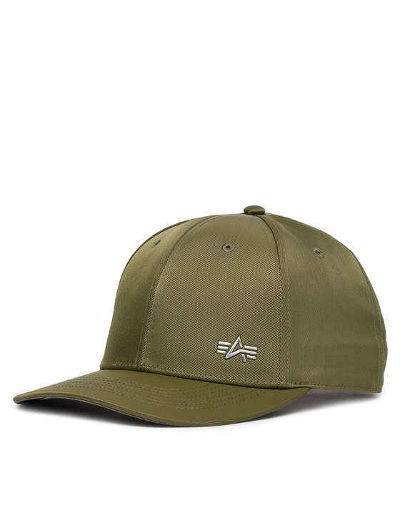 Alpha Industries Бейсболка Alpha Industries Metal Label 156905 Зелений