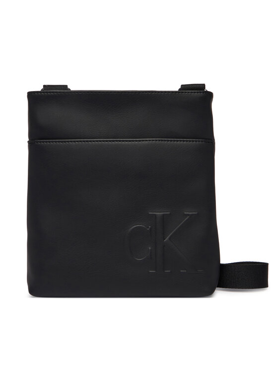 Calvin Klein Geantă crossover Calvin Klein Bold Ck Flatpack LV04D3344G Negru