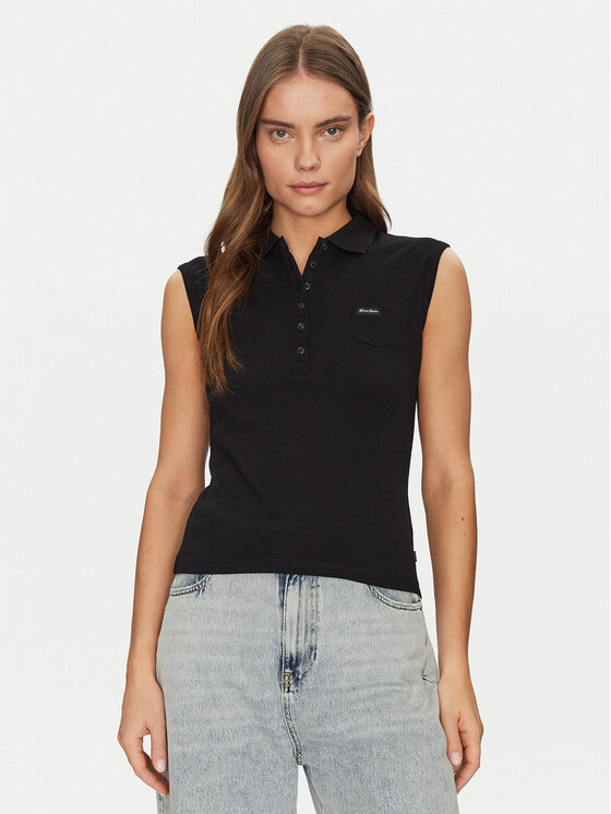 Guess Jeans Guess Jeans Поло W5GP24 KCYR1 Чорний Regular Fit