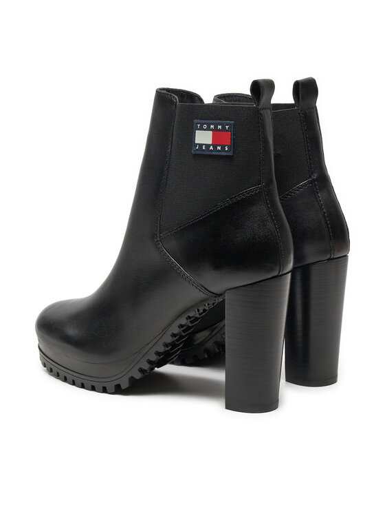 Tommy Jeans Čizme Tommy Jeans Tjw New Ess High Heel Boot EN0EN02439 Crna