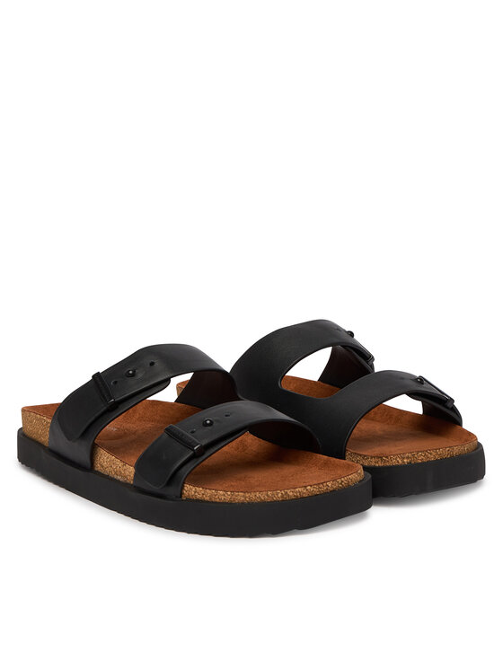 Tommy Hilfiger Ciabatte Tommy Hilfiger Cork Adjustable Lth Sandal FM0FM05754 Nero