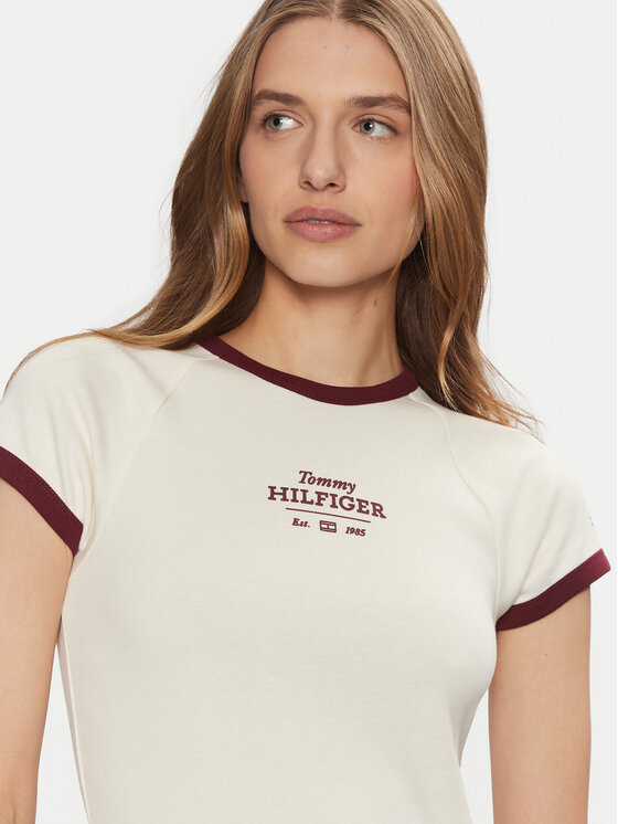 Tommy Hilfiger Tommy Hilfiger T-shirt WW0WW43898 Beige Slim Fit