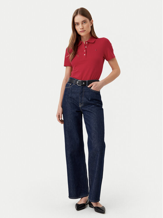 Tommy Hilfiger Tommy Hilfiger Pólóing 1985 WW0WW43225 Piros Slim Fit
