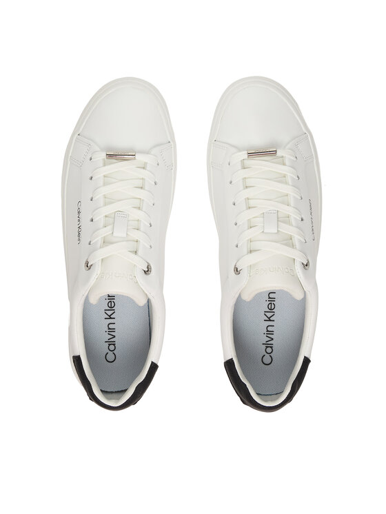 Calvin Klein Sneakersy Calvin Klein Vulc Lace Up Lth/Moire Bt HW0HW02747 Bílá