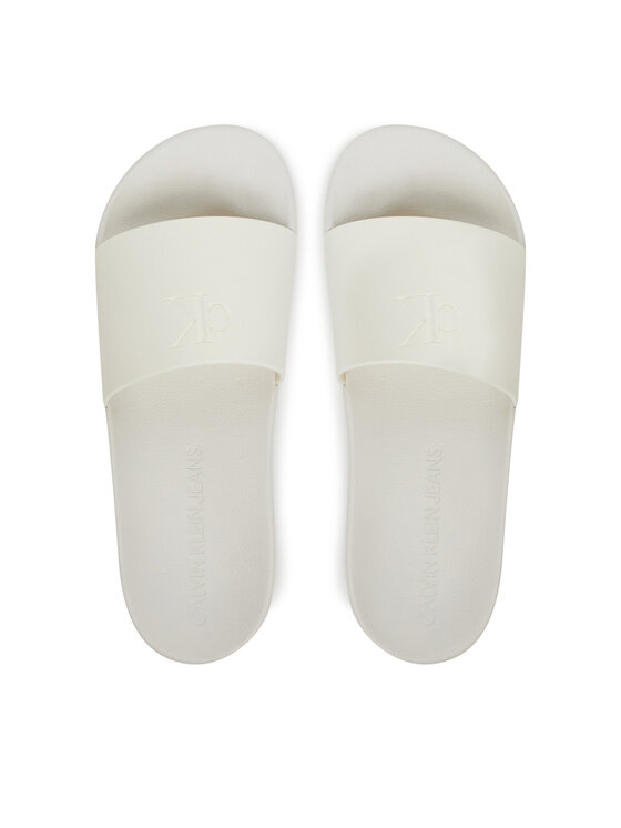 Calvin Klein Jeans Чехли Calvin Klein Jeans Slide Monogram Tpu YW0YW01715 Бял