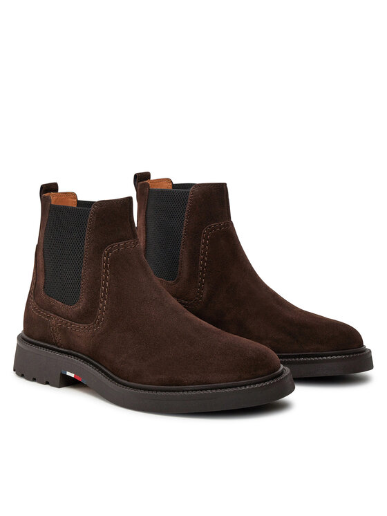 Tommy Hilfiger Botines Chelsea Tommy Hilfiger Light Hilfiger Suede Chelsea FM0FM05104 Marrón