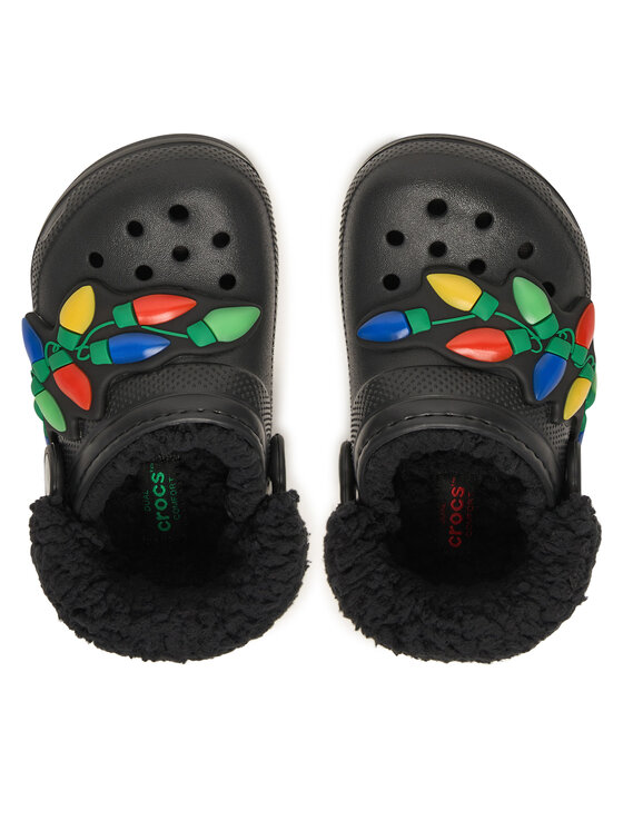 Crocs Šlepetės Crocs Classic Lined Holiday Lights Cgt 212027 Juoda