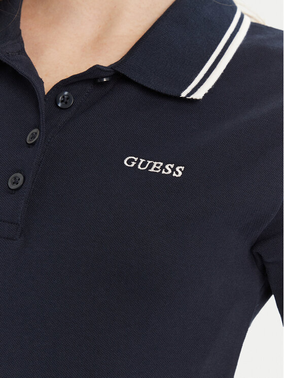 Guess Guess Поло V5GP06 KCOK1 Cиній Slim Fit