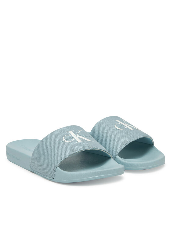 Calvin Klein Jeans Natikači Calvin Klein Jeans Slide Monogram Wn YW0YW01835 Modra