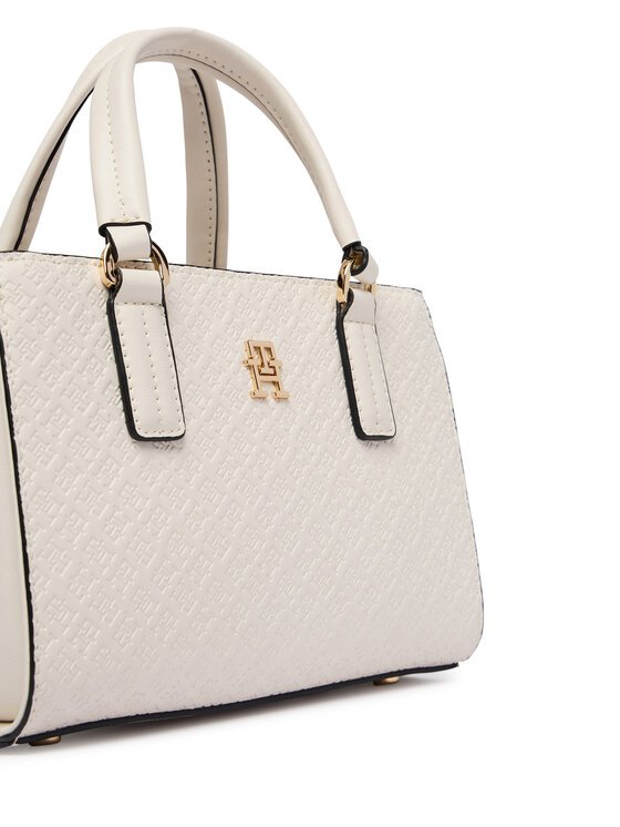 Tommy Hilfiger Дамска чанта Tommy Hilfiger Th Daily Mini Tote Mono AW0AW18416 Бял