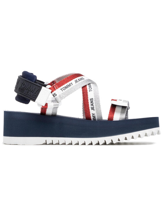Tommy Jeans Sandali Tommy Jeans Lurex Webbing Strappy Sandal EN0EN01325 Pisana