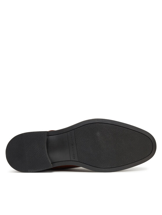Tommy Hilfiger Polobotky Tommy Hilfiger Core Hilfiger Leather Shoe FM0FM05375 Hnědá
