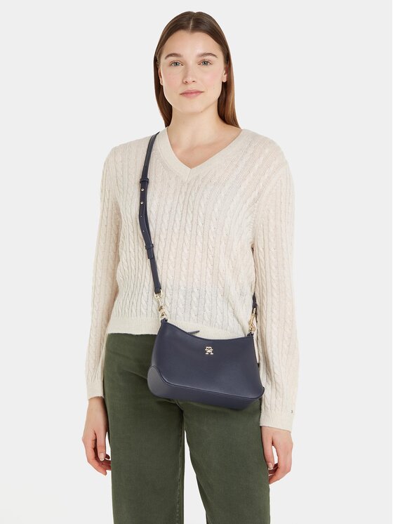 Tommy Hilfiger Дамска чанта Tommy Hilfiger Hilfiger Staple Crossover AW0AW15196 Тъмносин