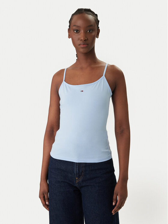 Tommy Jeans Tommy Jeans Top Essential DW0DW20675 Celeste Slim Fit