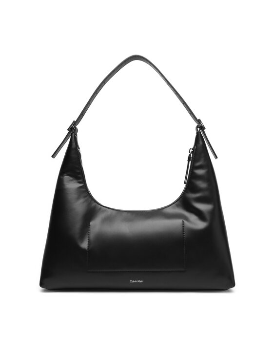Calvin Klein Rankinė Calvin Klein Emblem Hw Lthr Shoulder Bag LV04F3262G Juoda