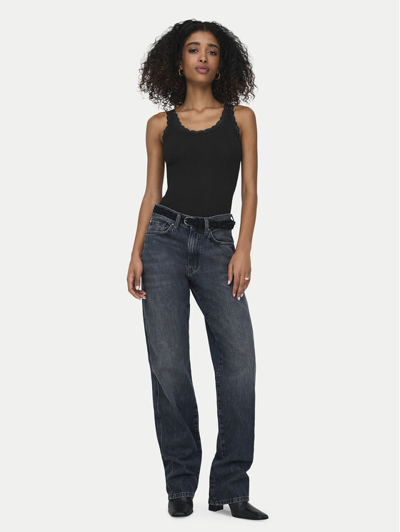 ONLY ONLY Felső Sara 15345994 Fekete Slim Fit