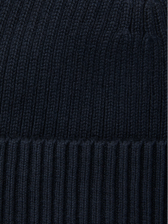 Calvin Klein Sapka Calvin Klein Patch Chunky Rib Cotton Beanie LV04D8053G Sötétkék