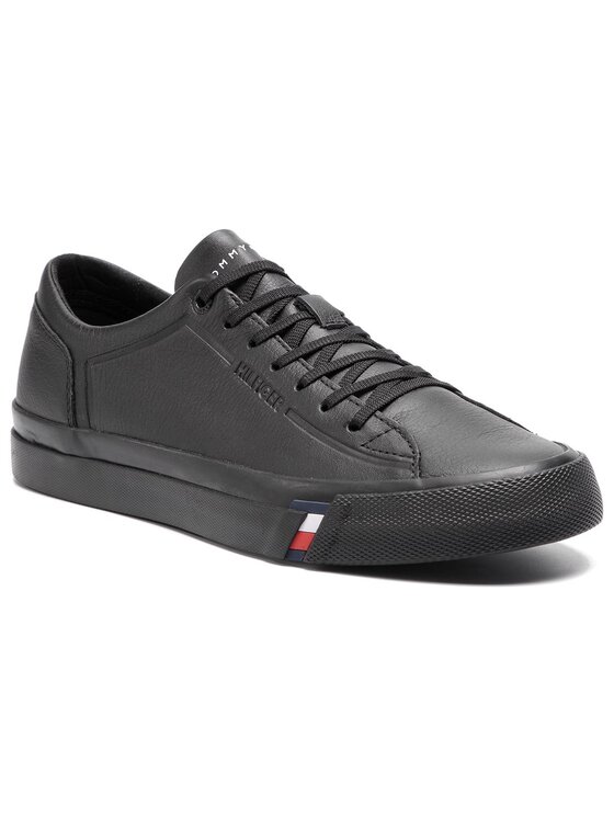 Tommy Hilfiger Сникърси Tommy Hilfiger Corporate Leather Sneaker FM0FM02089 Черен