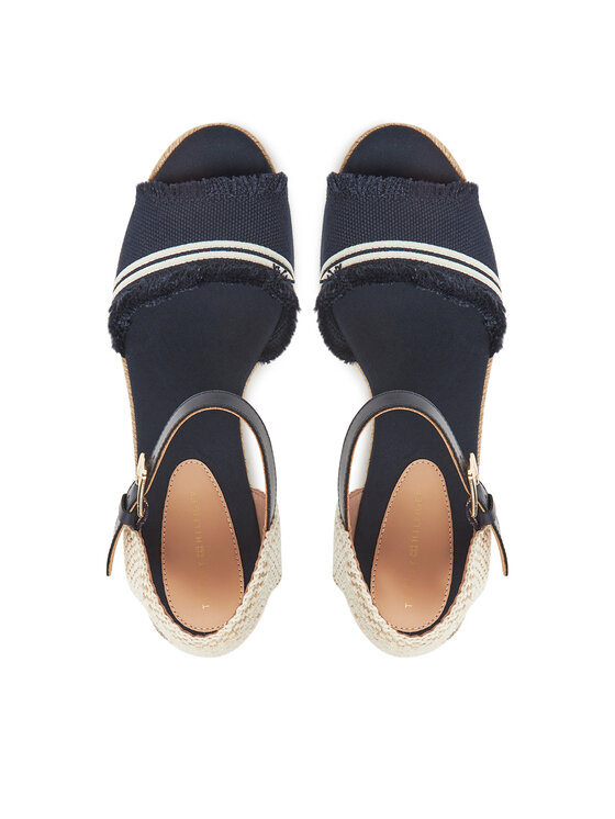 Tommy Hilfiger Espadrillas Tommy Hilfiger Fringe Canvas Medium Wedge FW0FW08879 Blu scuro