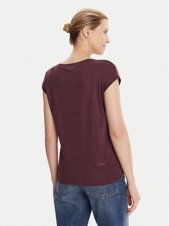 ONLY ONLY Camiseta Silvery 15136069 Guinda/burdeos Loose Fit