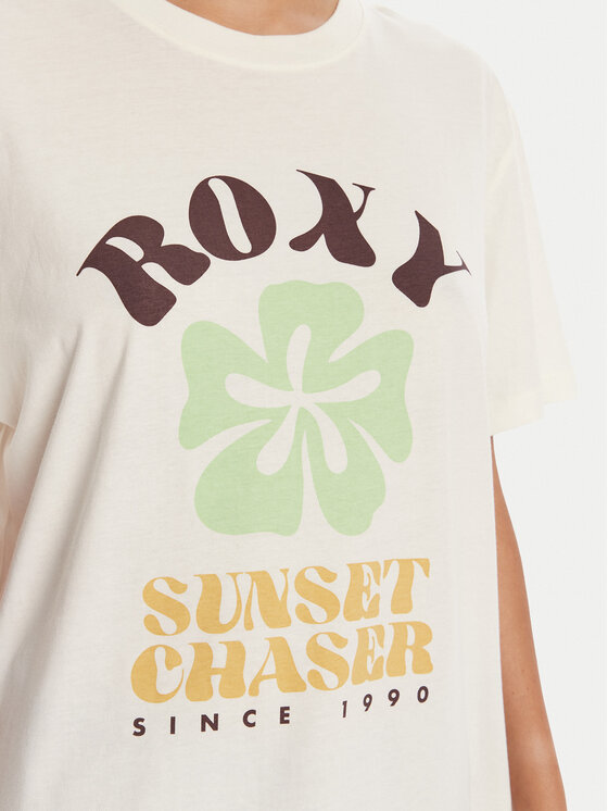 Roxy Roxy Camiseta Hangloose Poster ERJZT06018 Écru Regular Fit
