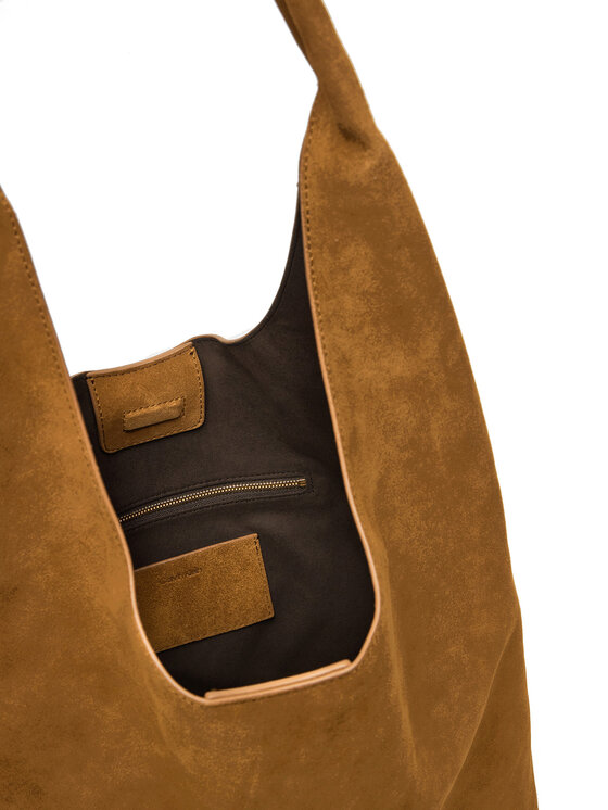 Calvin Klein Soma Calvin Klein Slouchy Suede Leather Medium Bag LV04F3597G Brūns