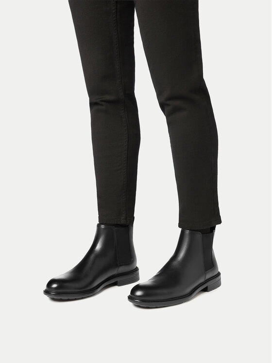 Geox Kotníková obuv s elastickým prvkem Geox Walk Pleasure U567KA-00043 C9999 Černá