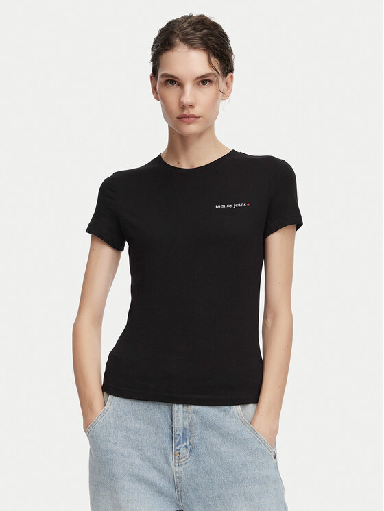 Tommy Jeans Tommy Jeans Camiseta Ess Logo DW0DW23479 Negro Slim Fit