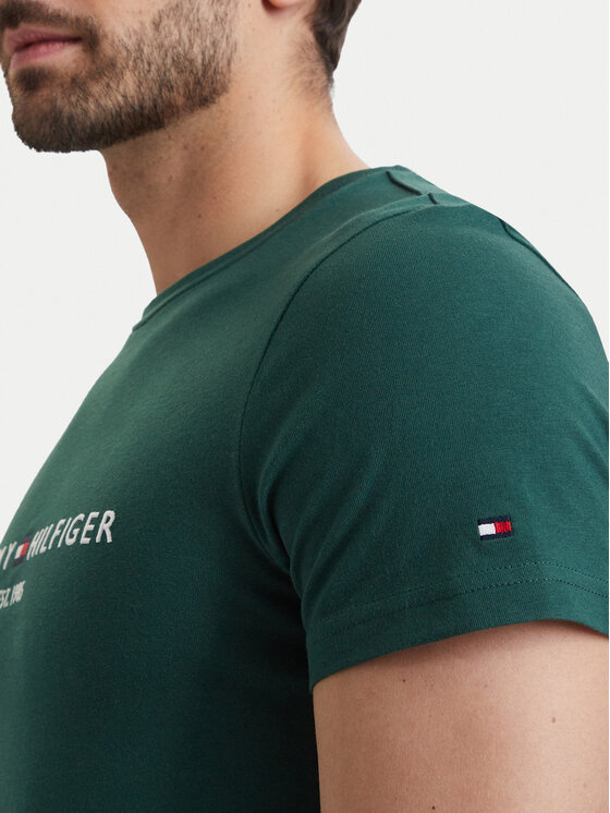 Tommy Hilfiger Tommy Hilfiger Camiseta Logo MW0MW11797 Verde oscuro Regular Fit