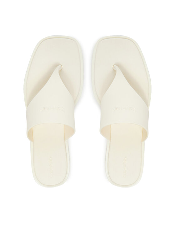 Calvin Klein Japonki Calvin Klein Toepost Tpu Slide HW0HW02836 Écru