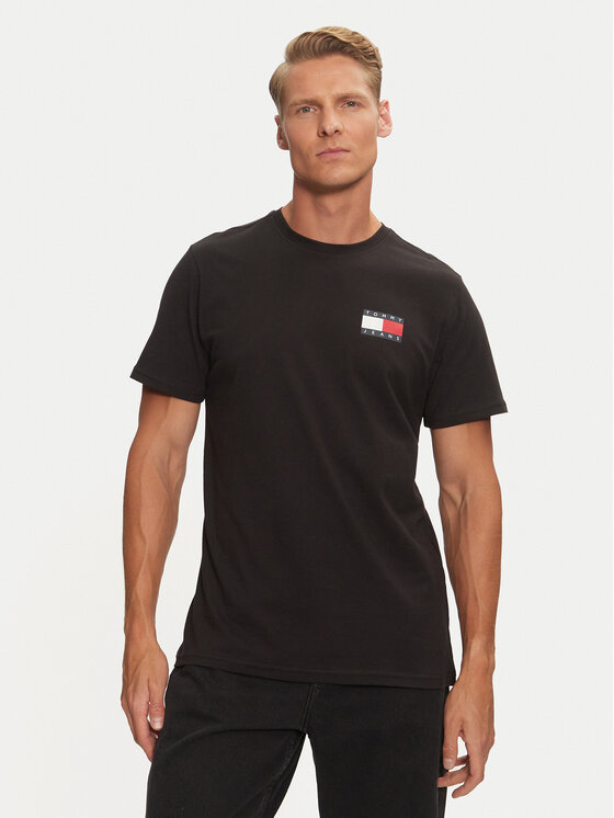 Tommy Jeans Tommy Jeans T-shirt Essential Flag DM0DM20740 Nero Slim Fit