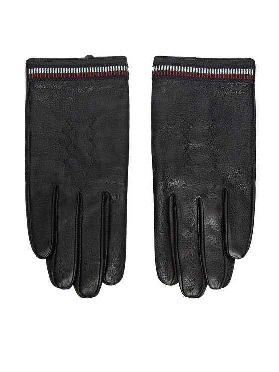 Tommy Hilfiger Guantes de hombre Tommy Hilfiger Corp Love AM0AM12826 Negro