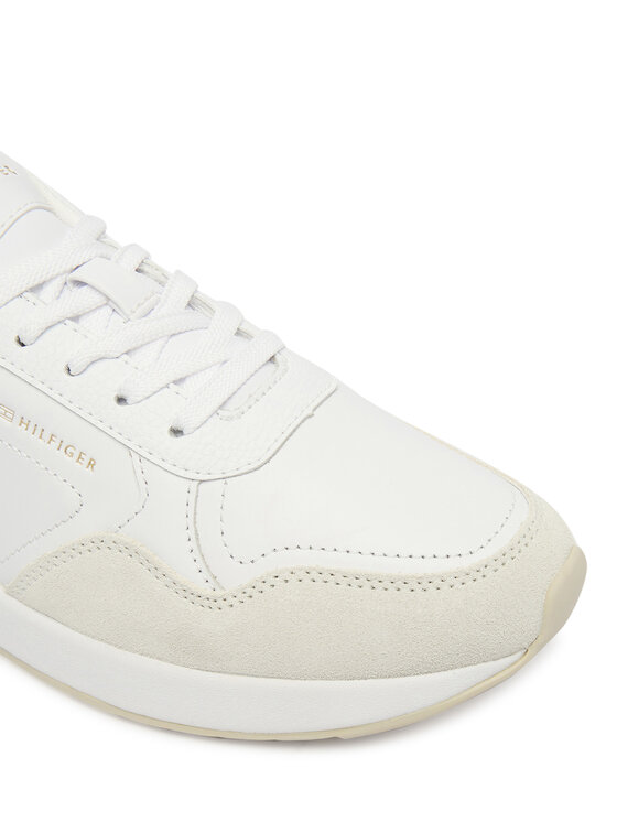 Tommy Hilfiger Laisvalaikio batai Tommy Hilfiger Monogram Mix Material Runner FW0FW09267 Balta