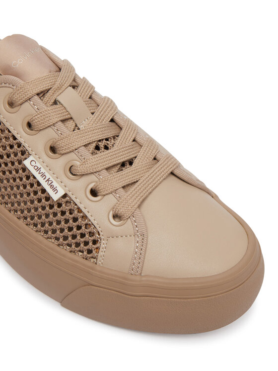 Calvin Klein Sneakers Calvin Klein Vulc Flatf Lace Up Lin Mesh HW0HW02971 Bej