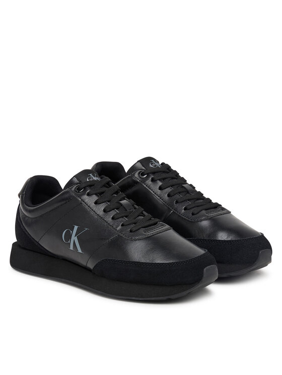 Calvin Klein Laisvalaikio batai Calvin Klein Retro Runner Ess Lth-Sue HW0HW03248 Juoda