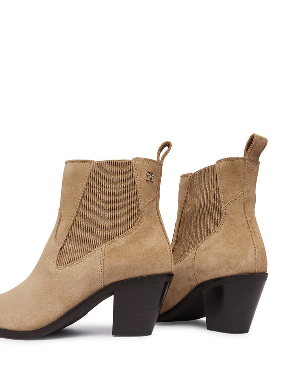 Tommy Hilfiger Stivaletti Tommy Hilfiger Suede Western Chelsea Boot FW0FW09581 Beige