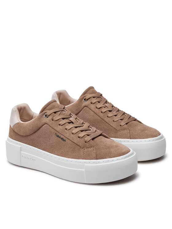 Calvin Klein Zapatillas Calvin Klein Flatform Cup Lace Up W/Ml HW0HW02282 Marrón