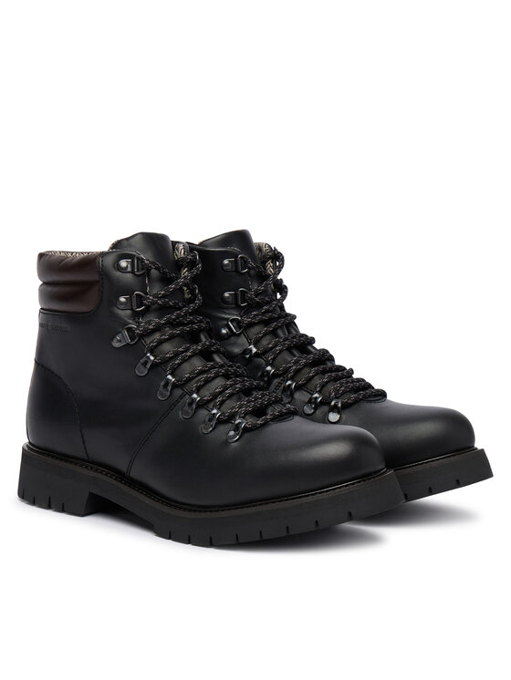 Tommy Hilfiger Зимни обувки Tommy Hilfiger Elevated Outdoor Lth Wpm Boot FM0FM05995 Черен
