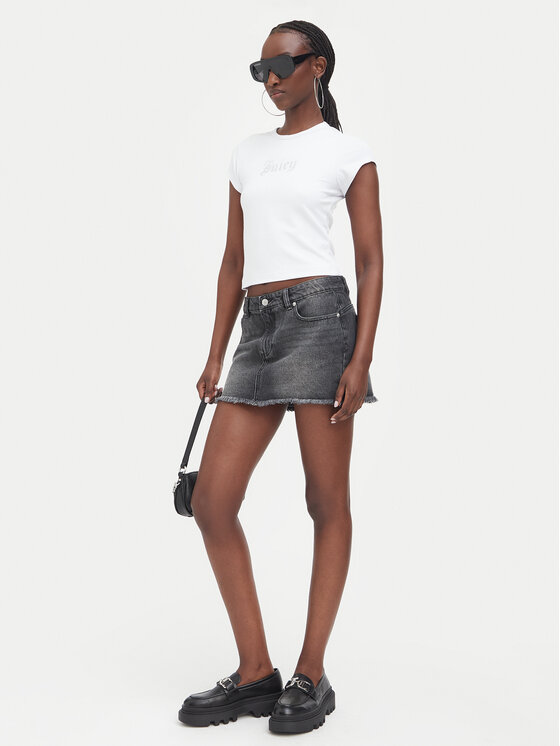 Juicy Couture Juicy Couture Jeansrock JCDGS126958 Grau Regular Fit